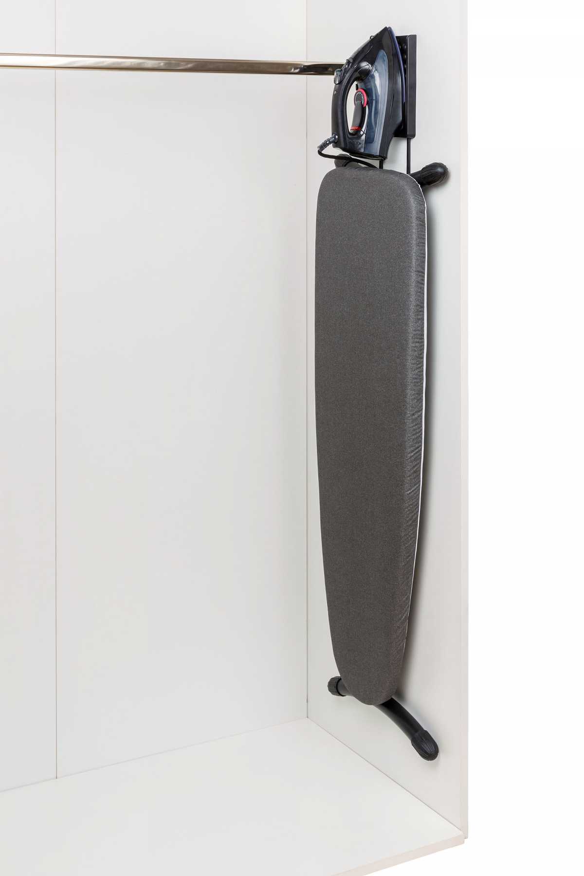 BENTLEY Swirl Premium Ironing Unit with Laser Organiser, and Steam Iron Black, Wall Mounted