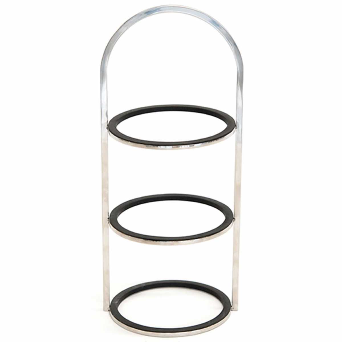 CRASTER Three Tier Round Riser - Polished Stainless Steel