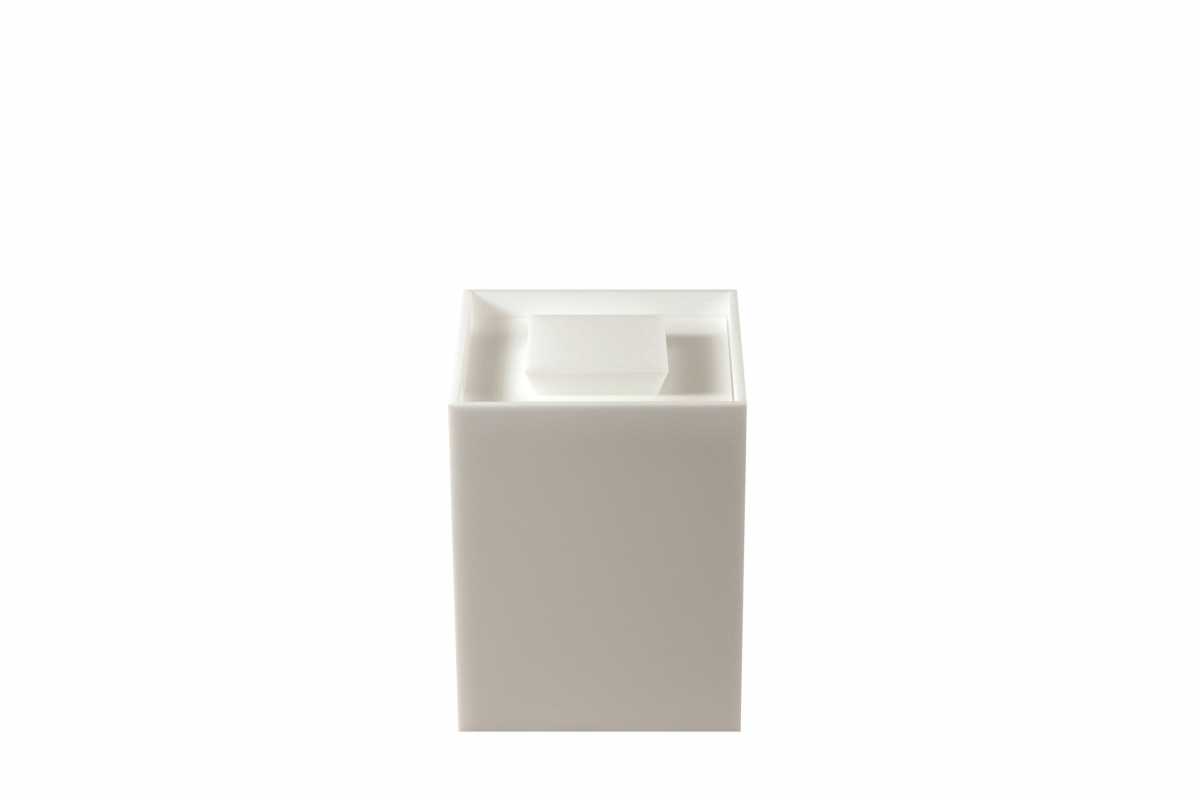 CROWN INTERNATIONAL Cannister, White acrylic