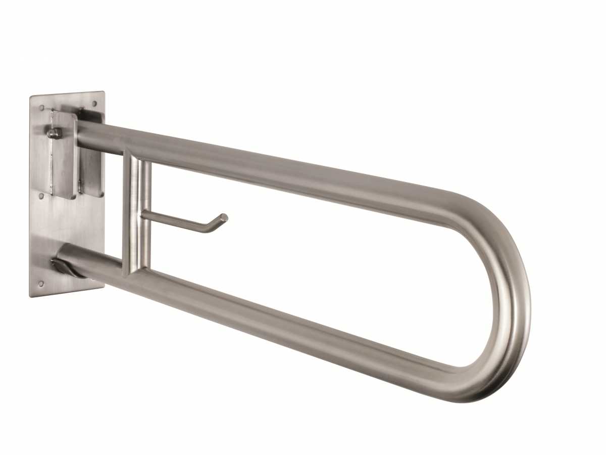 Fold-up Grab Bar with Roll Holder