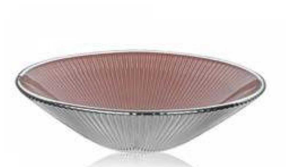 IVV Ishtar Bowl in powder pink decorated glass silver-plated