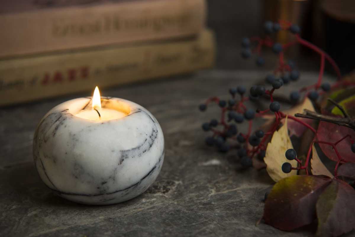 Marble Candle Holder - Ball