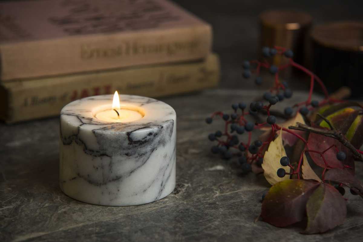 Marble Candle Holder - Medium