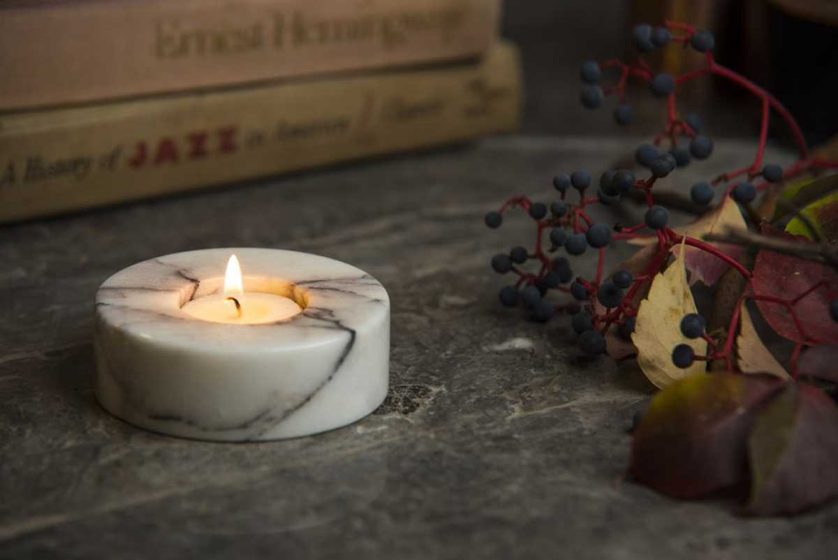 Marble Candle Holder - Small